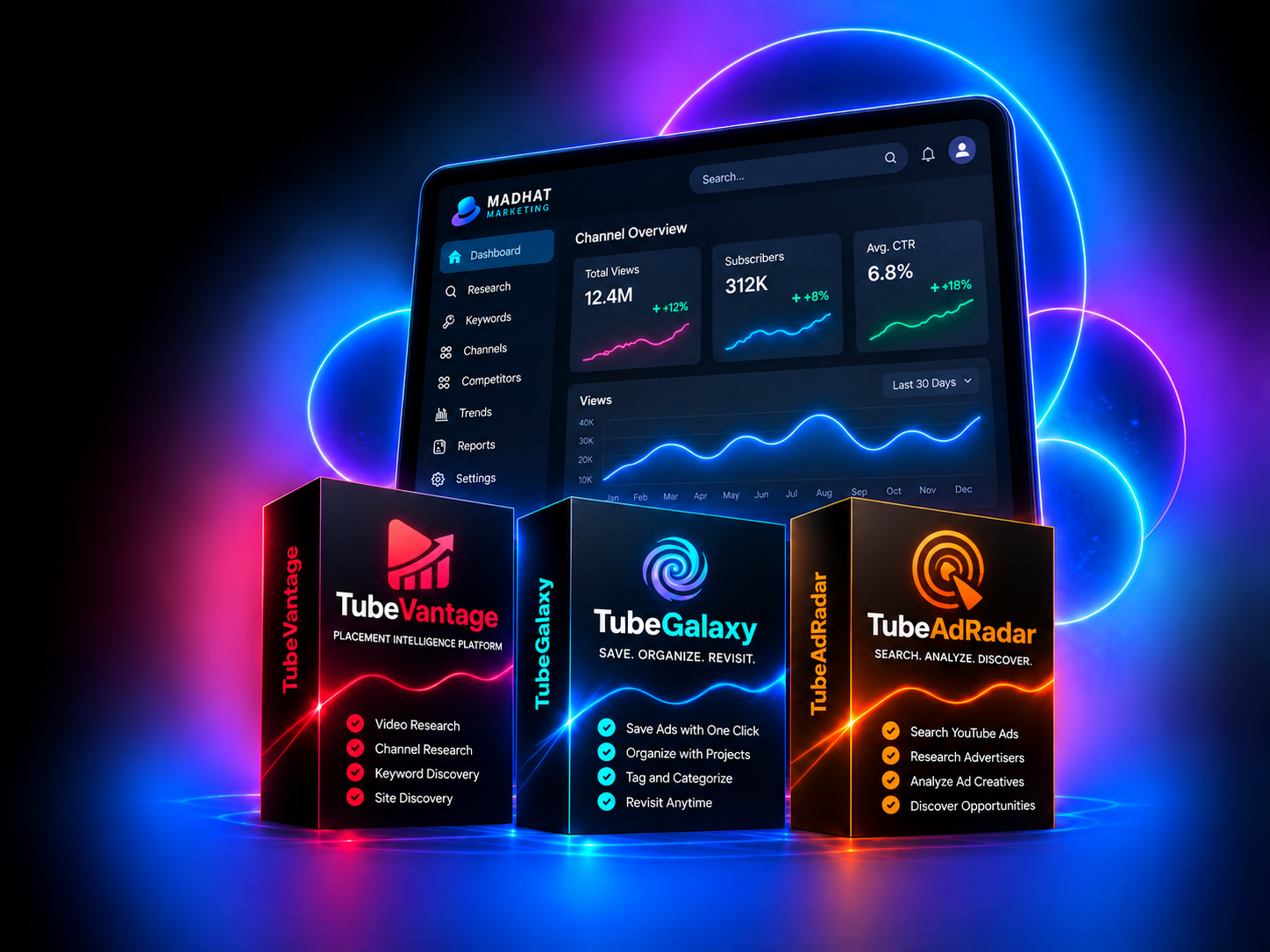 TubeVantage, TubeGalaxy and TubeAdLibrary software